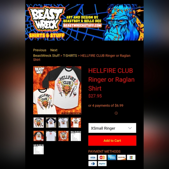 Hellfire Club Raglan by BeastWreck - Picture 7 of 9